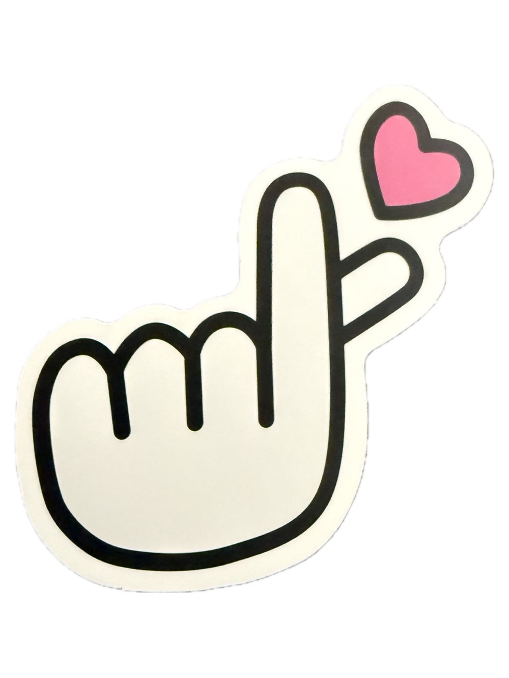 K-Pop Finger Heart Hand Gesture Sticker Cute Korean Pop Culture Decal